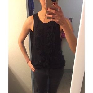 Brand New Forever 21 Black Chiffon Riffle Blouse